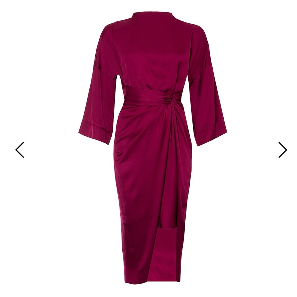 Wolf & badger magenta dress